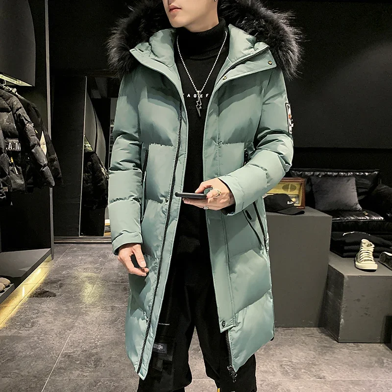 2023 Big Parker Jacket Men Winter Thickening New Casual Fur Collar Thickening Windproof Hooded Jacket Fashion Parker Coat S-3XL