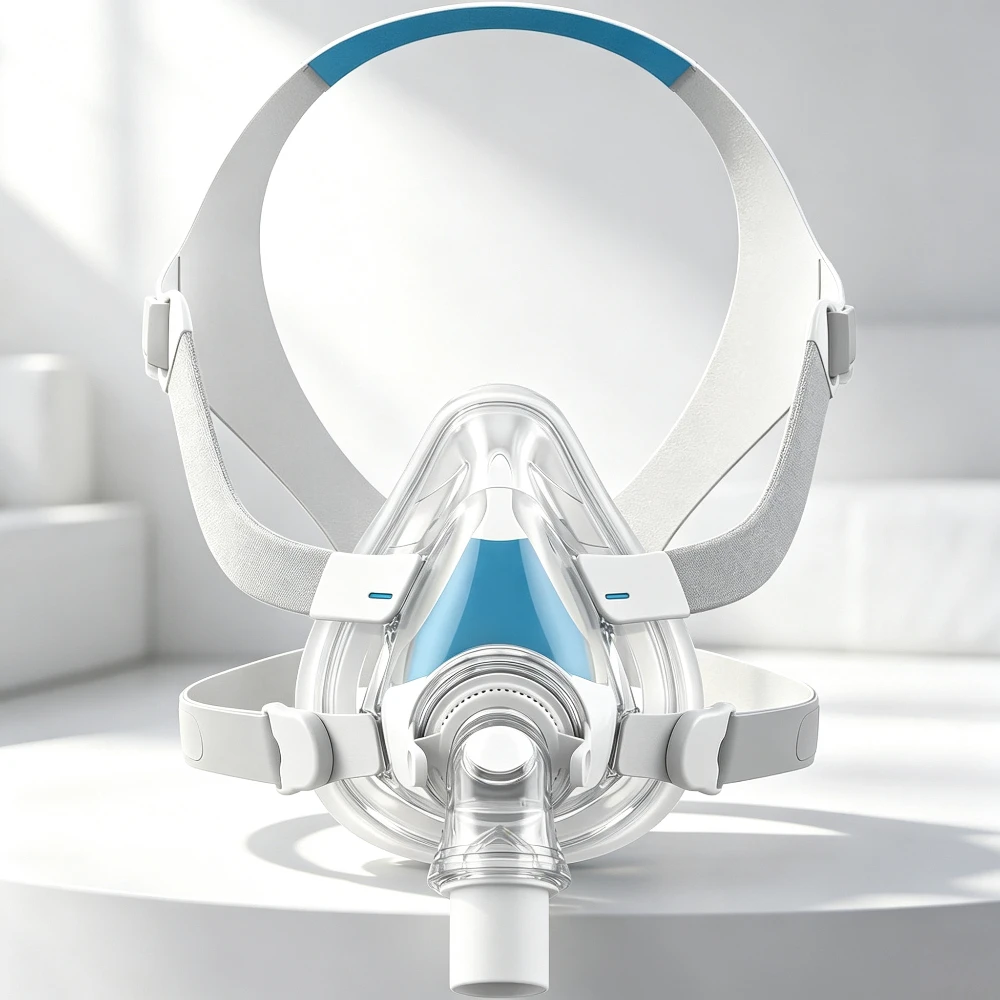 Cpap Full Face Mask Silicone Cushion - 交換用AirFit F20フルフェイスCPAPマスク一式、シリコンクッション、エルボコネクター、クリップ付き。睡眠時無呼吸症候群対策、いびき防止。