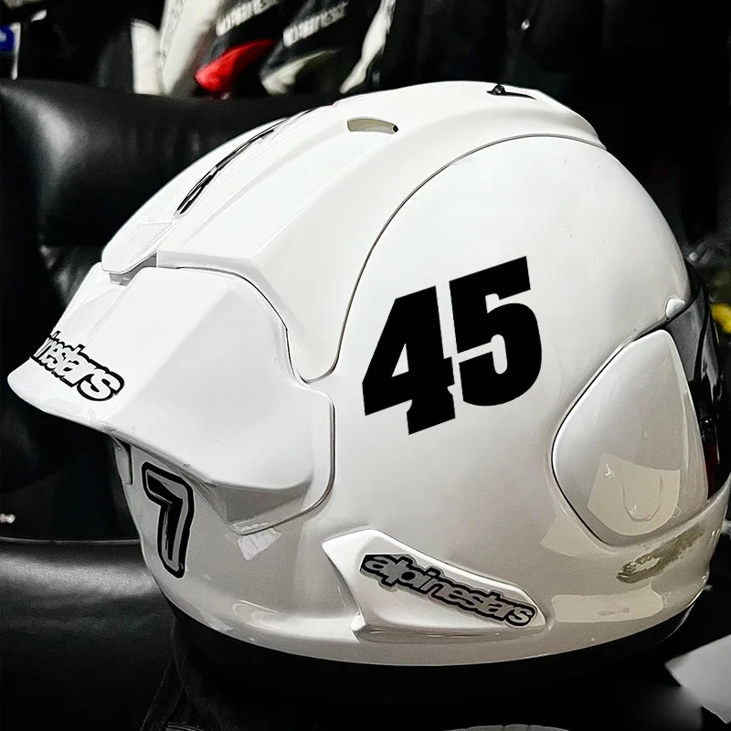 Motorcycle Sticker Number 45 Reflective Car Stickers Moto Auto Window Decal Motorbike Styling for Vespa Yamaha Suzuki Honda BMW