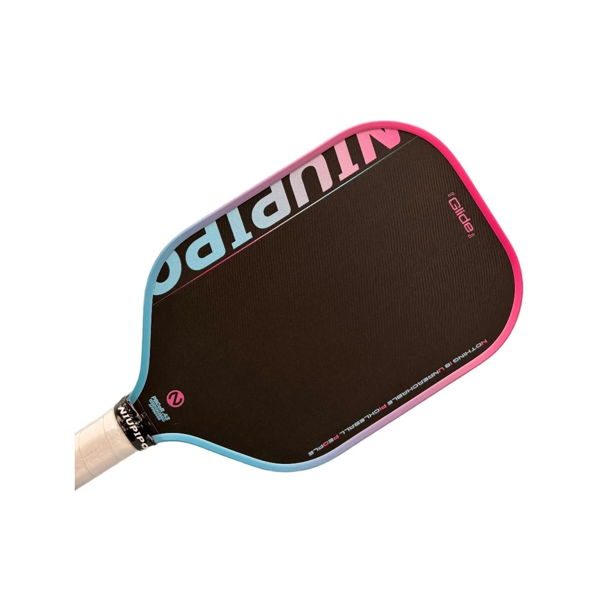 NIUPIPO Glide Pickleball Paddle T700 Textured Carbon Fiber Pink‑Blue Gradient Edge 16mm PP Honeycomb Core Lightweight Racket for