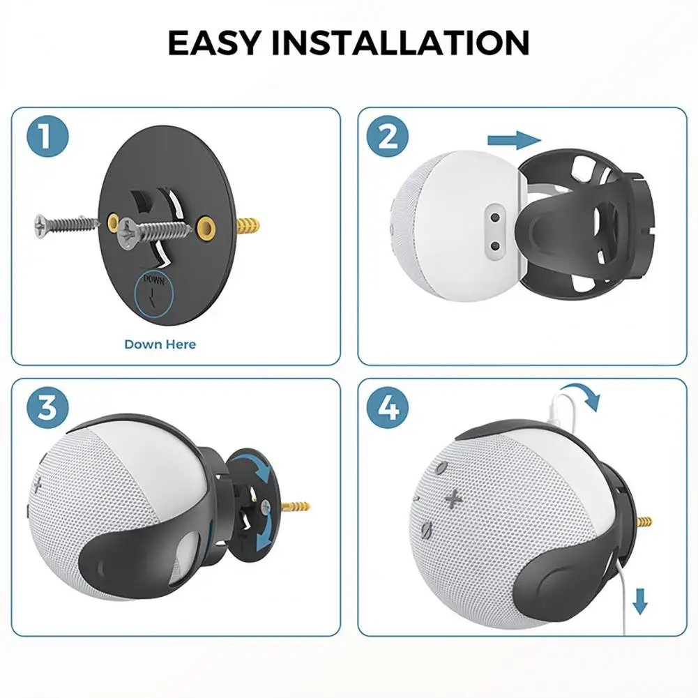 Wall-mounted Stand for Echo Dot 4th Gen Echo Dot 4/5 Generation Wall Mount Holder with Cord Management Angle Adjustment for Echo