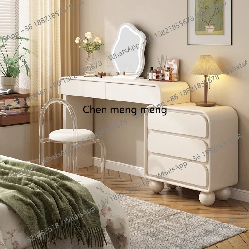 

RR Nordic Style Dressing Table Mirror Storage White Solid Wood Dressing Table Cute Natural Tocador Maquillaje Home Accessories