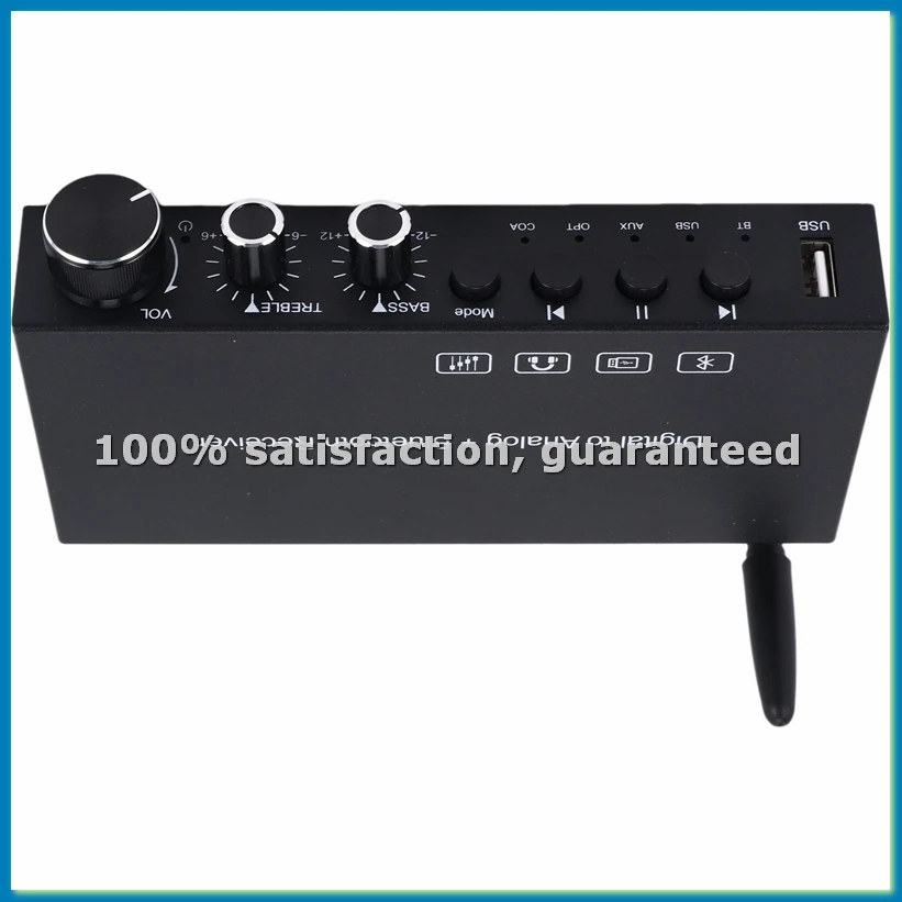 USB 192KHz Digital to Analog Converter with Headphone Amplifier Built-in Bluetooth 5.0 Receiver Music Player-VVNB
