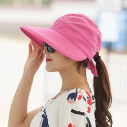 Sunscreen Hat for Women Summer UV Resistant Sunshade Hat for Outings Beach Sun Hat Breathable Zipper Dual Purpose Empty Top Hat