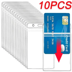 10/1PCS Vertical Transparent Vinyl Plastic Clears ID Card Bag Case Badge Holder Accessories Vertical ID Card Badge Holders