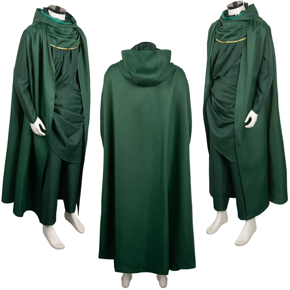 Loki Cosplay 2 Fantasy Green Cloak Suits 2023 TV Super Villain Disguise Costume Accessories Adult Men Roleplay Fantasia Outfits