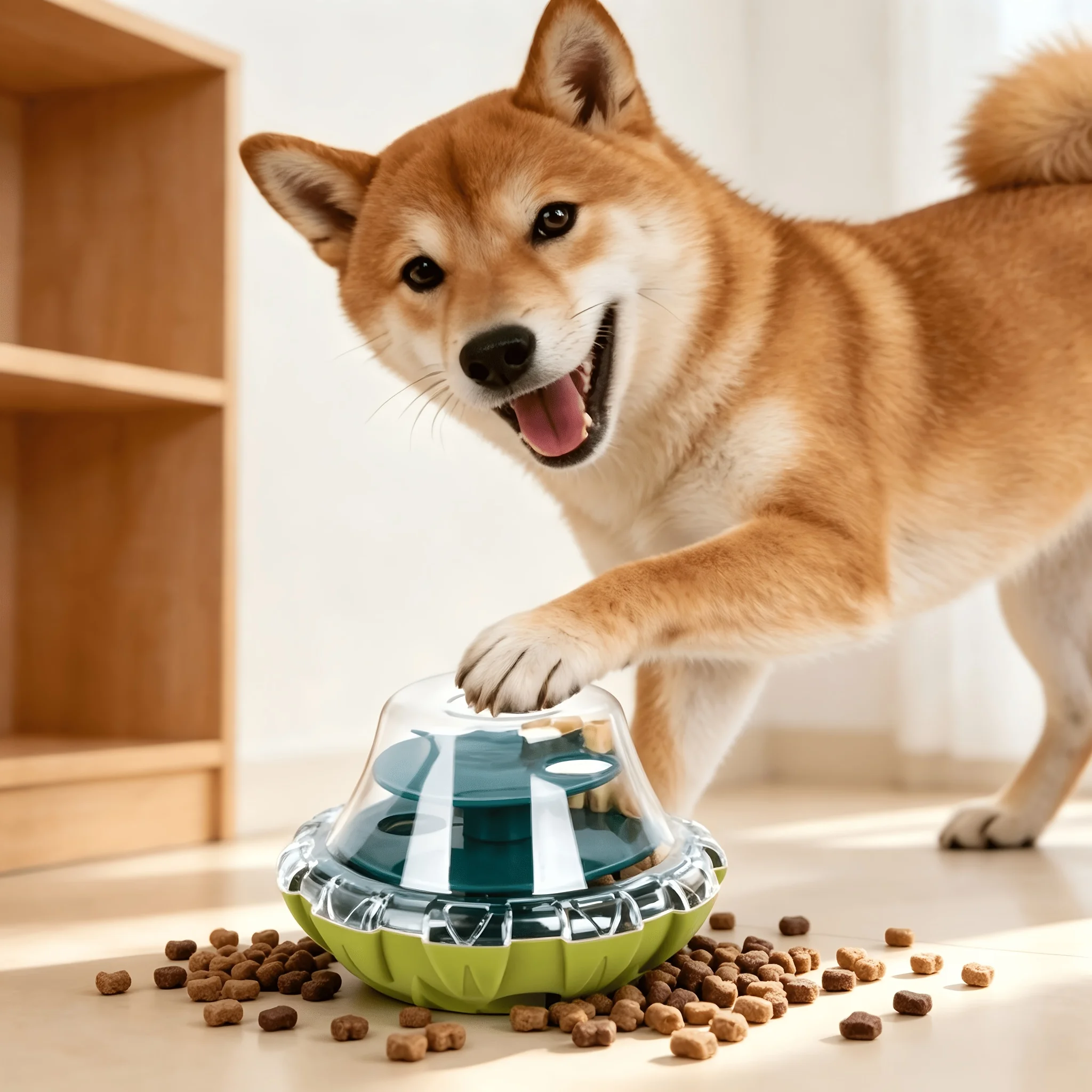 Dog Puzzle Feeder Toy - Wobble Treat Dispensing Toy, Interactive Puzzle