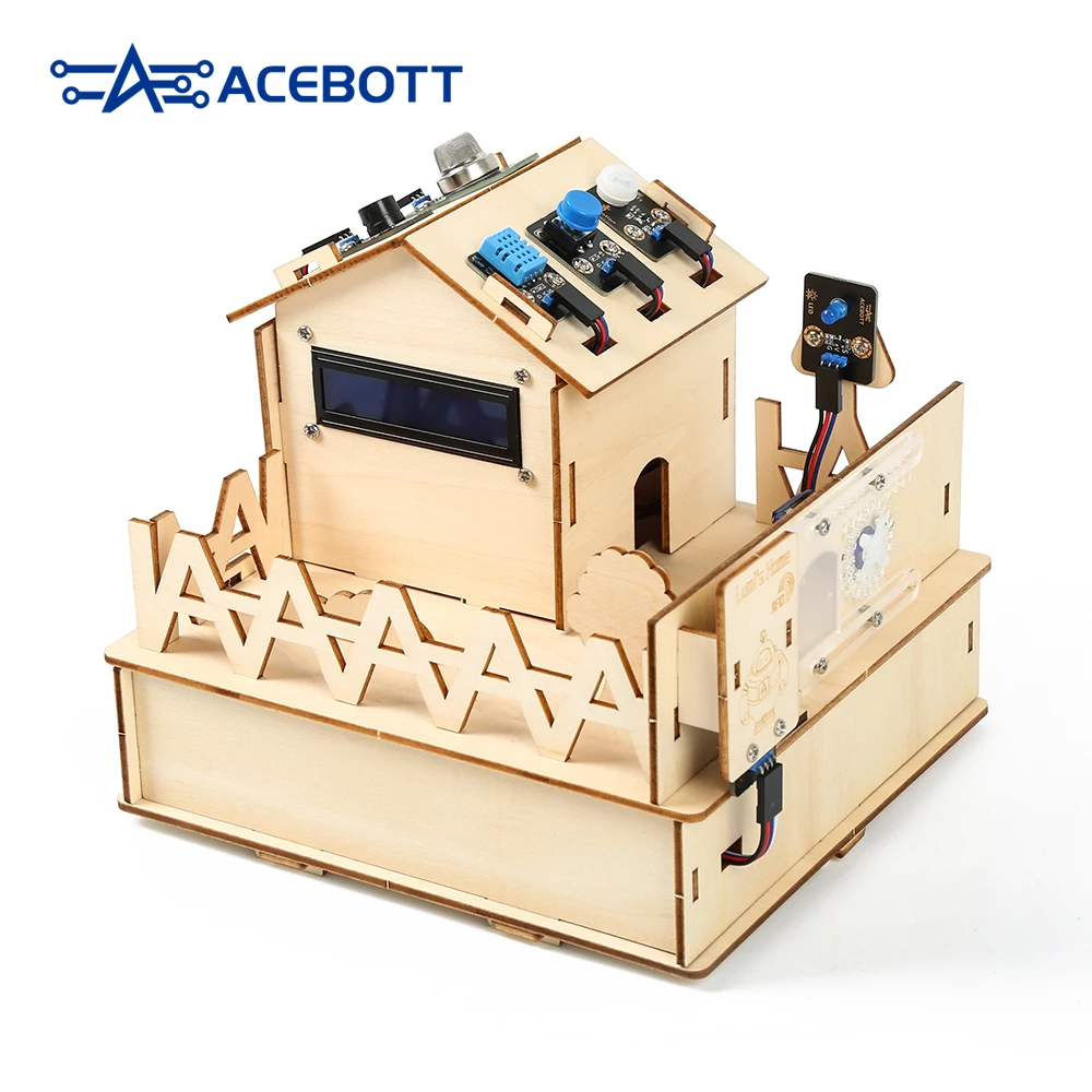 ACEBOTT ESP32 IOT Progetti Casa in legno STEM Smart Home Starter Kit per Arduino