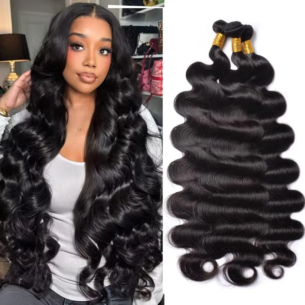Brazilian Body Wave Human Hair Bundles 30 inch Raw Virgin Hair 2 3 4 Bundles Deal For Women Sew In quickly Weave Bundles Remy Hair Extensions