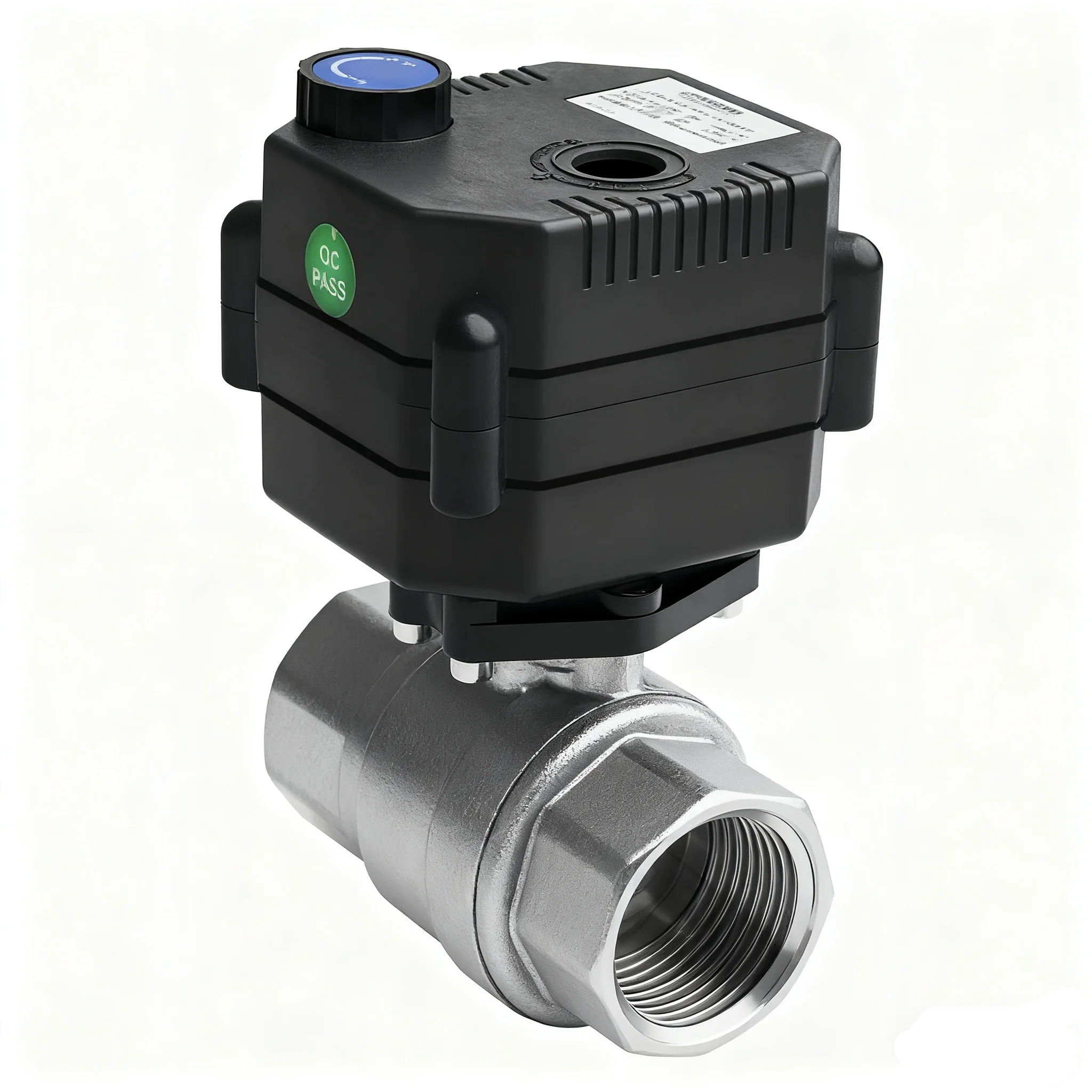 วาล์วน้ำบอลไฟฟ้าควบคุมอัตโนมัติแบบมินิ 2 ทาง พร้อมเกลียว DN32 12V สำหรับบ้านอัจฉริยะ