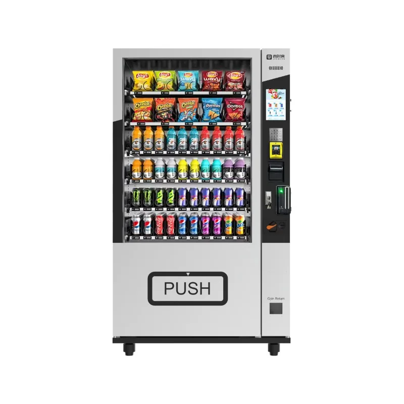 JSK Automated Coin Operated Ice Vending Machine Small Combo Snack Vending Machines For Germany