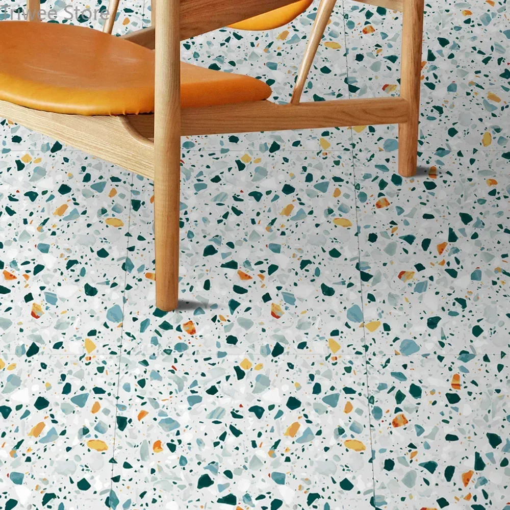 Terrazzo Matte Floor Stickers Self Adhesive Waterproof Wallpaper Bathroom Living Room Wall Sticker Thicken Ground Decor Decals