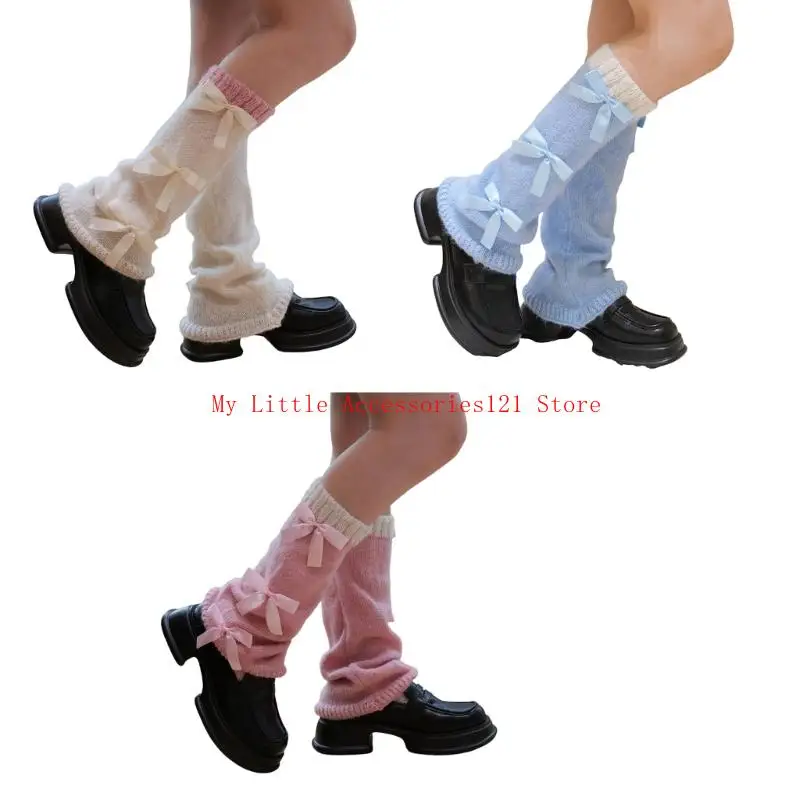 

Flared Lace Trimmed Leg Warmers Soft Acrylic Leg Covers Anime Costume Accessory