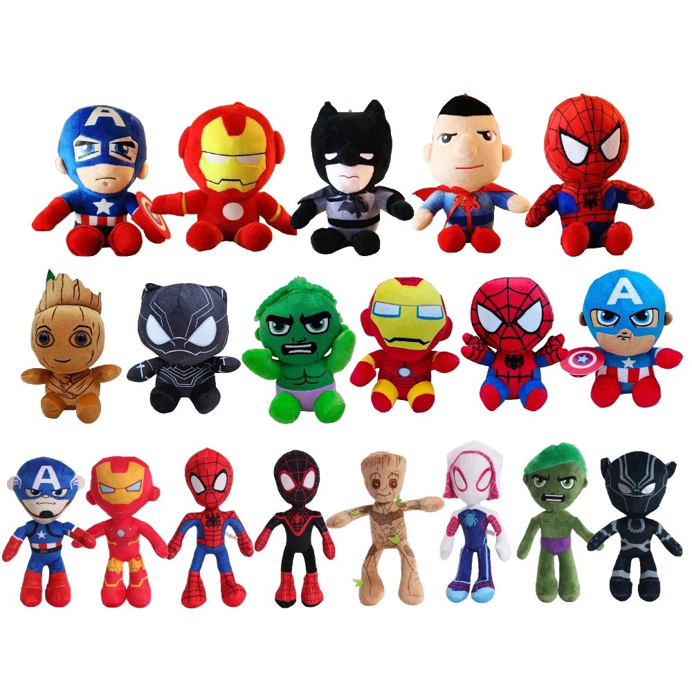 

2025 Marvel 20-30 см плюшевая игрушка «Человек-паук», мягкая мультяшная мягкая кукла, большая плюшевая тканевая кукла для мальчиков, подушка, детский рождественский подарок