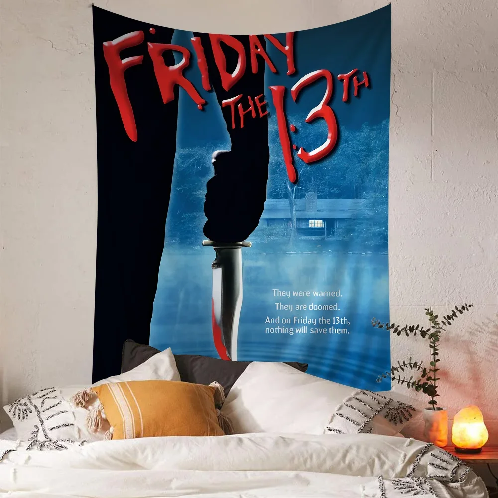 Horror Movie F-Friday T-the 13th Hanging Bohemian Tapestry Hanging Tarot Hippie Wall Rugs Dorm Wall Hanging Home Decor