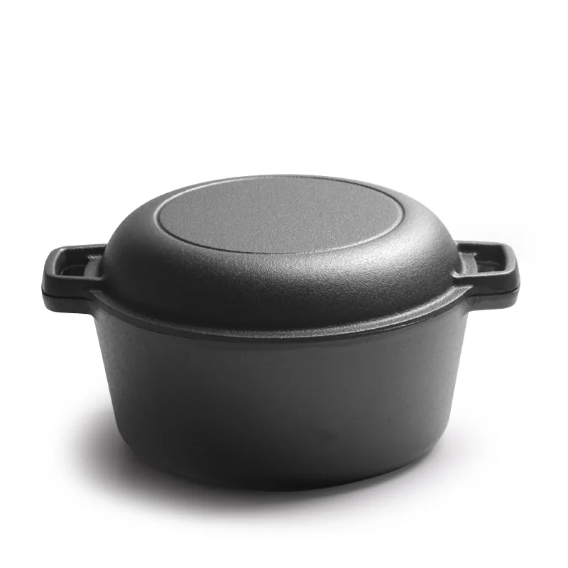 Baking Bread Pot Frying and Stewing Two in One Multifunctional Two Ear Dual-purpose Pot Deepened Cast Iron Dutch Cooker