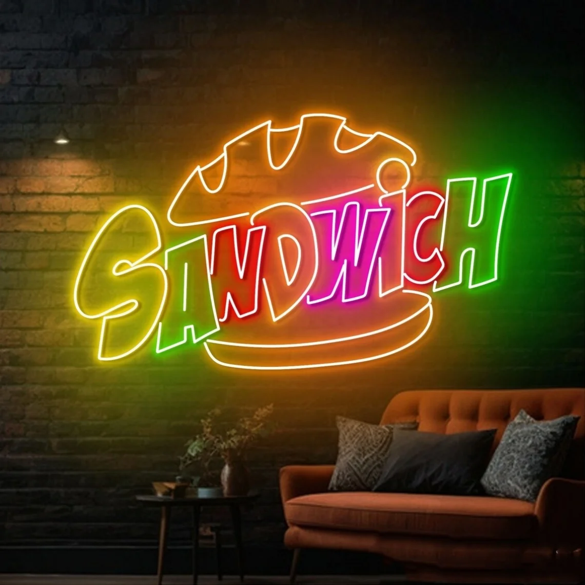 Sandwich Neon Sign Sandwich Sign Sandwiches Neon Sandwiches Store Sandwich Bakery Wall Art Restaurant Wall Decor