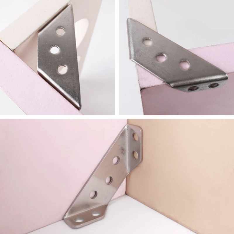 Universal Furniture Corner Bracket Angle Fasten Connector Bedframe Cabinet Drawer Chair Hardware Triangle Support Frame
