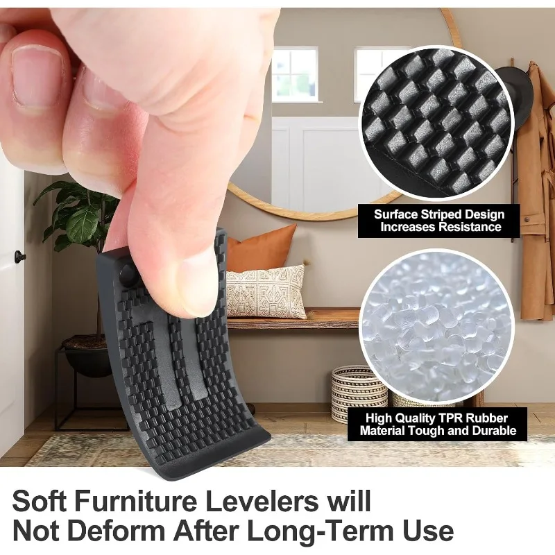 20Pcs Furniture Leveler Pad Anti Slip Table Shims Rubber Adjustable Refrigerator Sofa Stand Anti Vibration Washer Pad Stabilizer