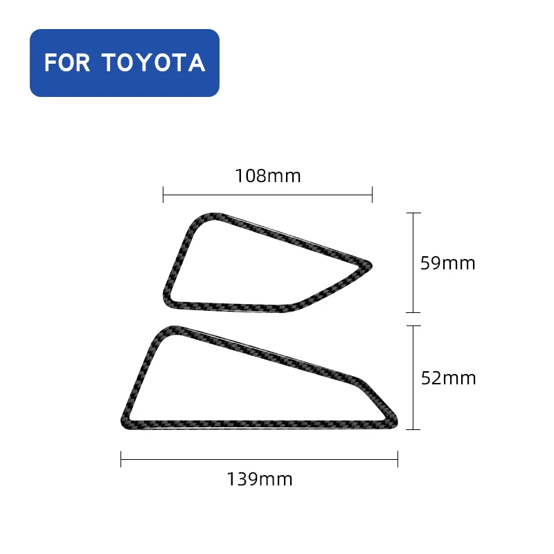 Real Carbon Fiber Car Dashborad Side Air Vent Out  Frame Decoration Sticker For Toyota Corolla 2019-2023 Interior Accessories