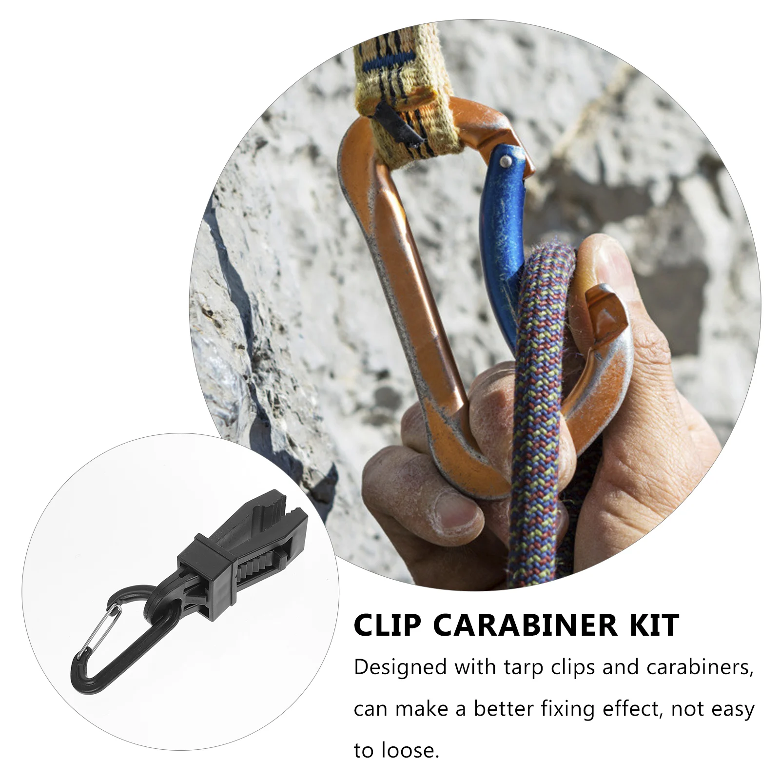 

6 Pcs Caravanized Tent Clip Carabiner Kit Tarp Outdoor Camping Water Proof Clamp Plastic