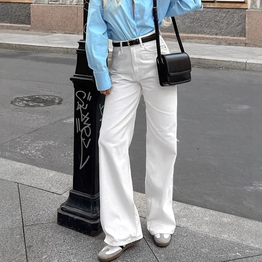 High Street White Straight Versatile Casual Pants 2025 Autumn Winter Fashion New Style Trousers