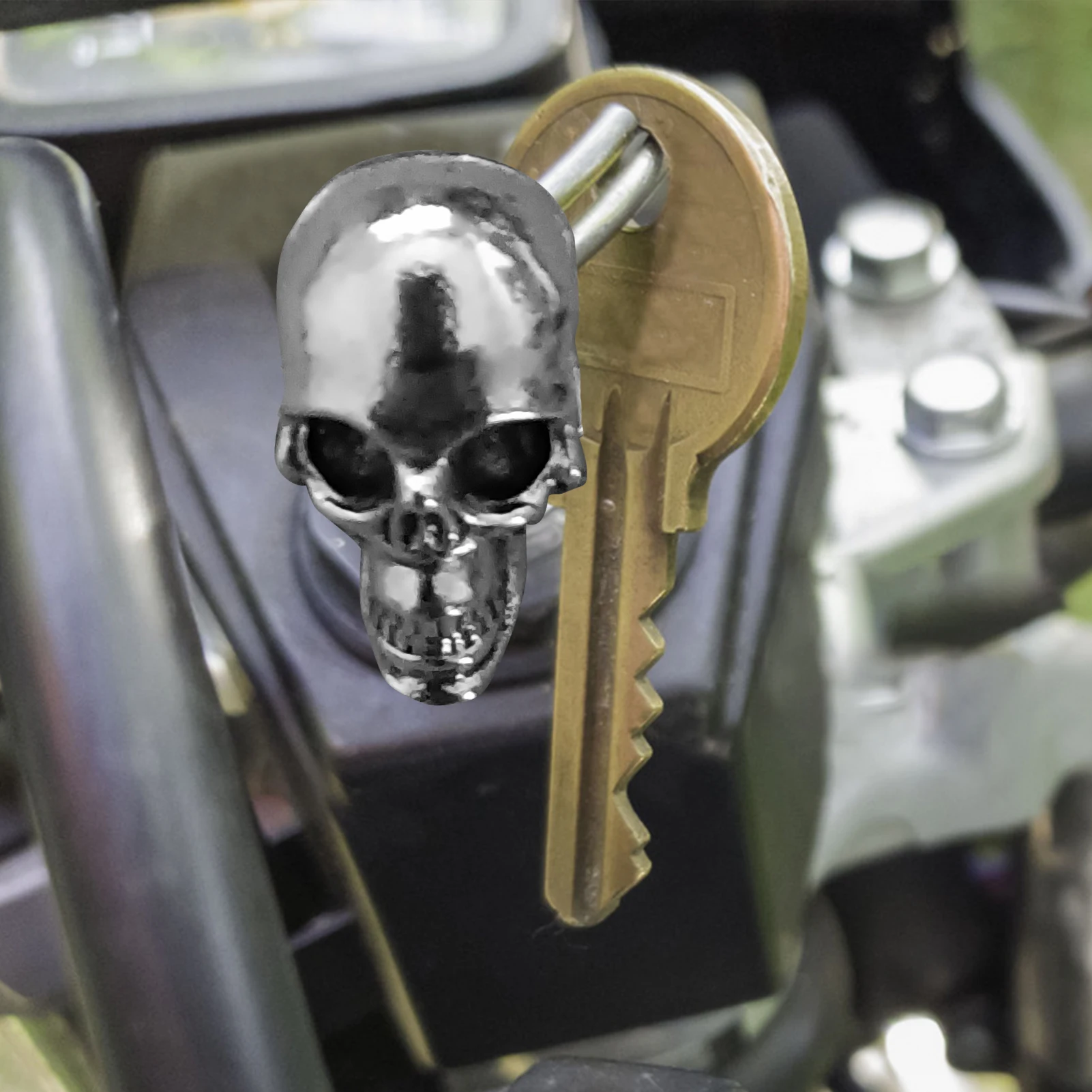 1 Uds. Cubierta de llave de calavera de demonio de Metal Retro cubierta de llave de latón cubierta de llave modificada Universal para motocicleta para la mayoría de llaves o regalo de Halloween
