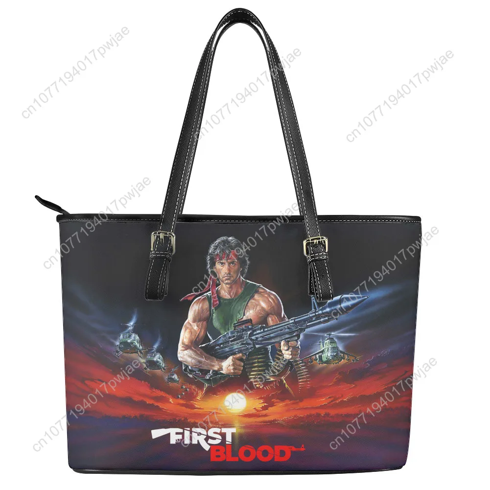

John Rambo First Blood Movie Custom Handbag Women Mens Personalized Tote Bag Shoulder Bag Business Leather Purse Travel Bag Gift