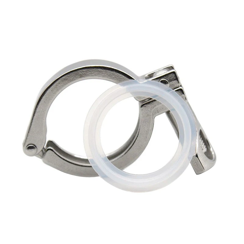 Heavy Duty  Clamp SS304 Sanitary Clamp Stainless Steel single Pin Clamp with Silicon gaskeTri Clover Fittings for home Brewing