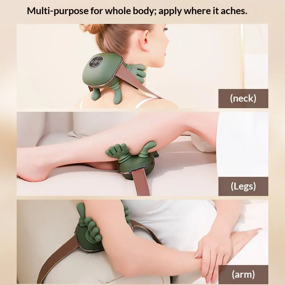 Electric Bionic Shiatsu Shoulder Neck Massager Trapezius Relaxation Home Cervical Spine Massager Straps Kneading Massage Shawl