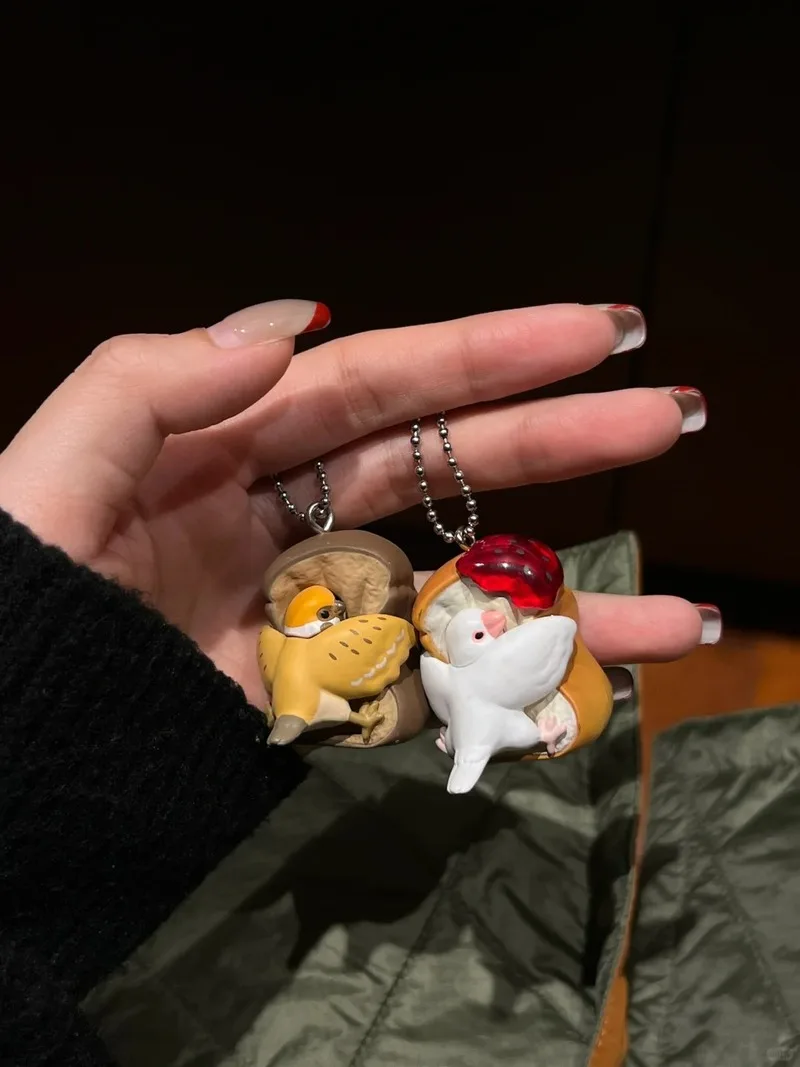 Qualia capsule speelgoed Mugyuttori Mascotte Ball Chain schattige kleine vogels Papegaai veilparkiet valkparkiet knuffelen broodfiguren