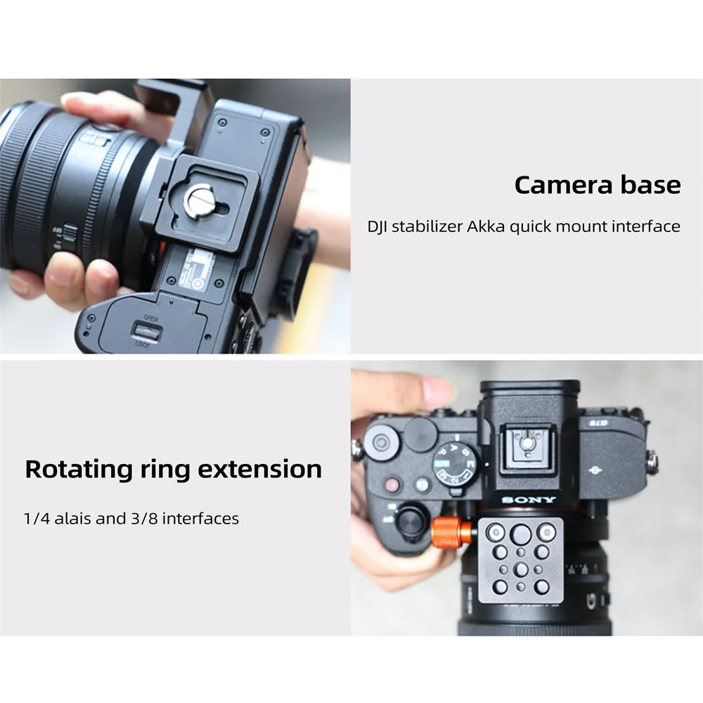VRIG Arca Ring-Linsenkragen, drehbar, horizontal-zu-vertikal, Stativhalterung, Schnellverschluss für Sony FX3/FX30/A7M4/A7S3/A7R4/A6400 – Detail 8