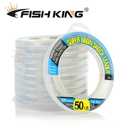 Vis King 50M 100% Fluorkoolstof Vislijn Koolstofvezel Lijn 10-50 Pond 4.5-24.6Kg Monofilament Zinken Lijn Zeevisserij