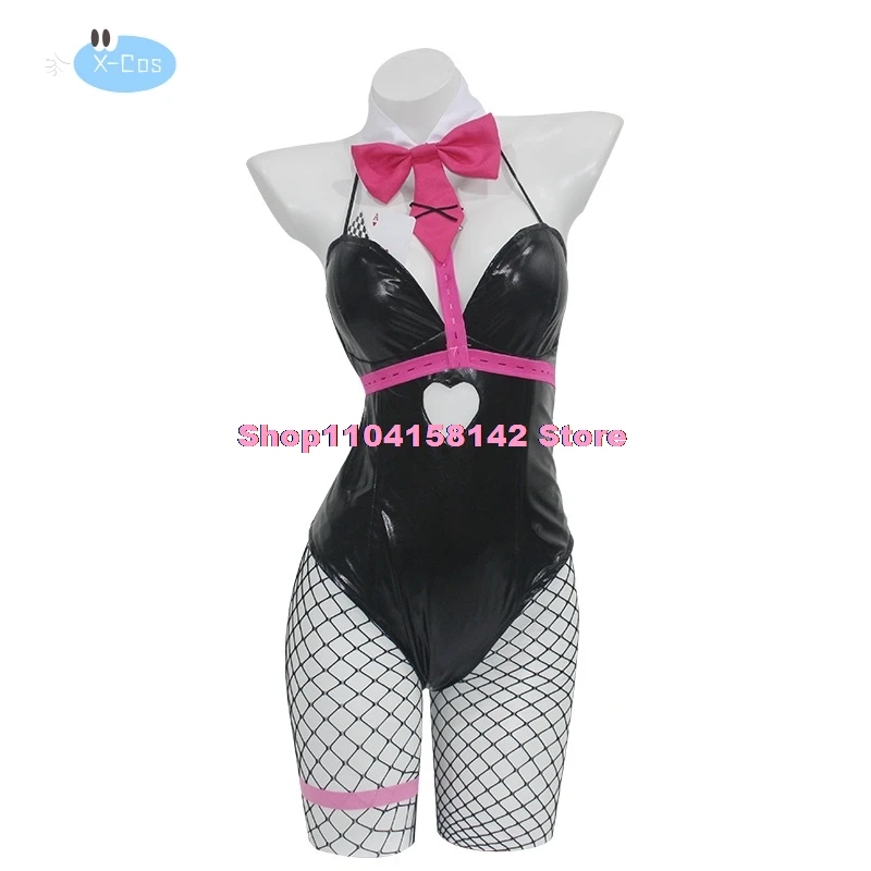 Miku coniglio foro Cosplay parrucca nera pelle verniciata Bunny Girl Sexy carino Halloween costumi Cosplay copricapo vestiti archi ragazze