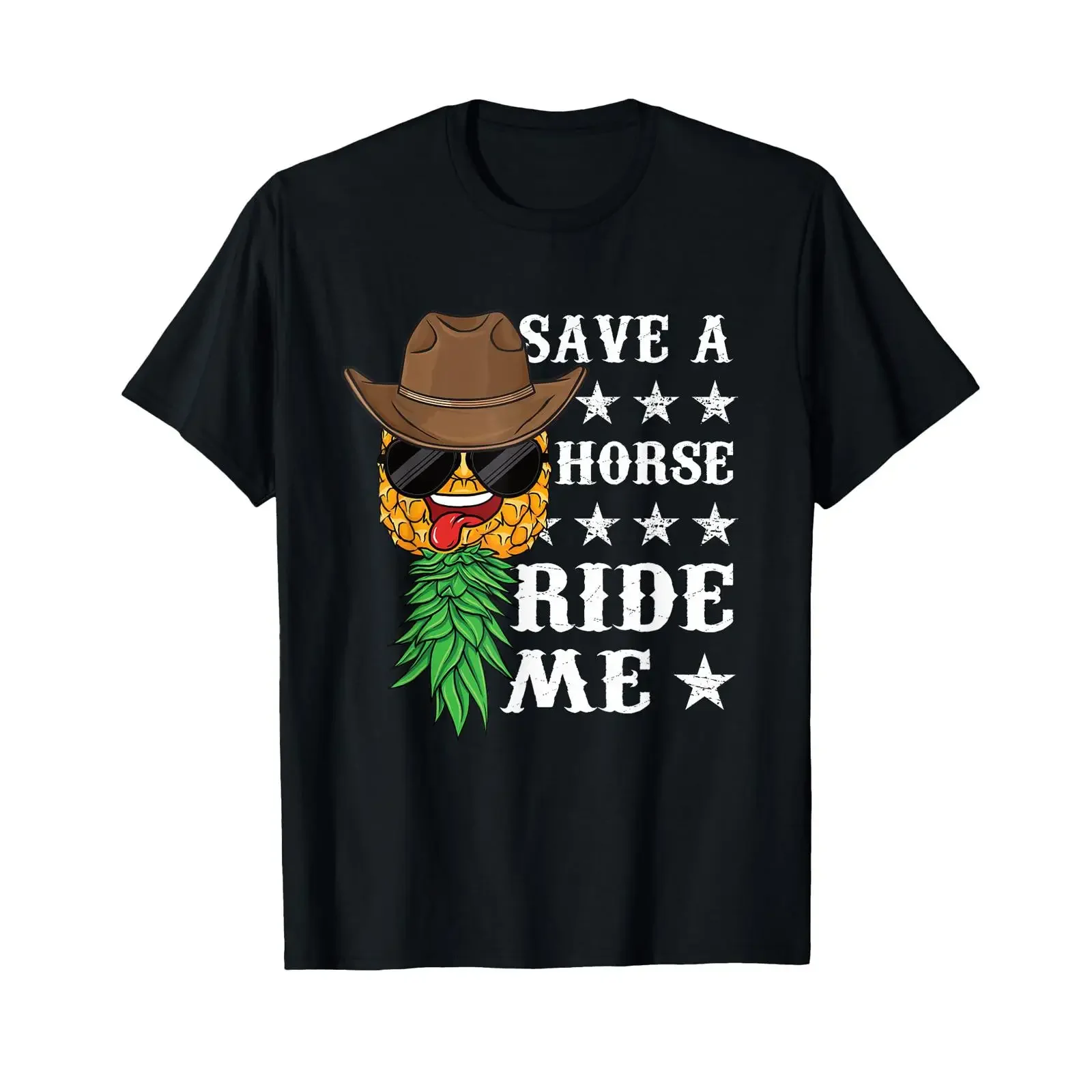 Swinger Upside Down Pineapple Men Cowboy T Shirt vintage Washed Stretched Breathable fashion Casual Slightly Comfortable