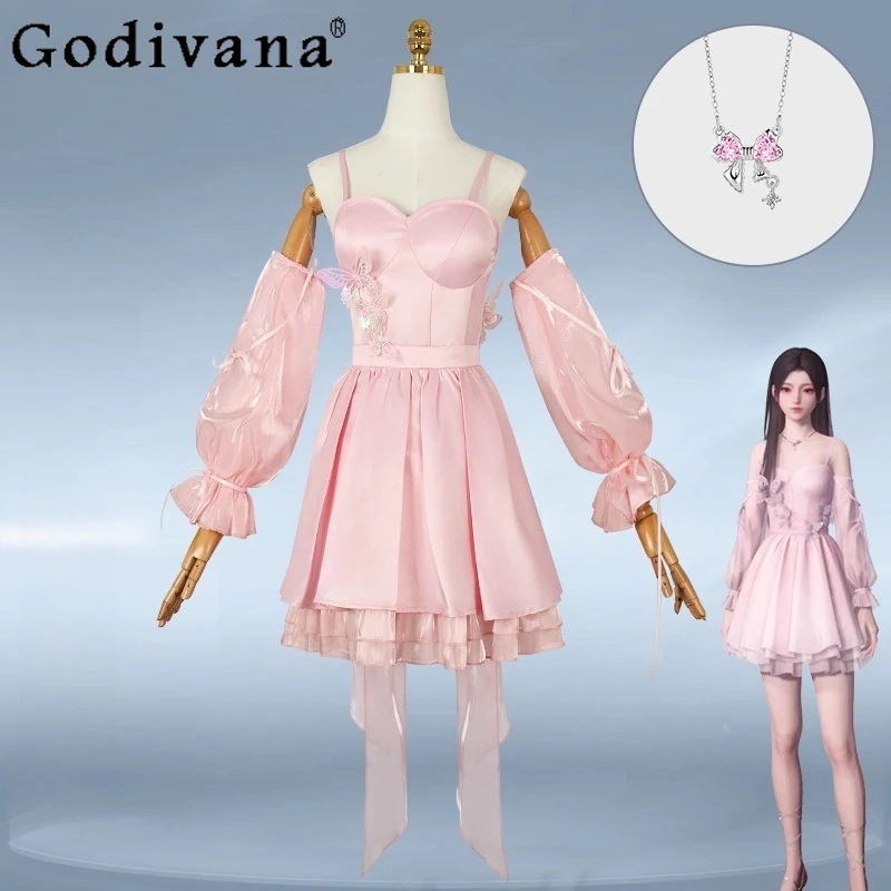 

Party Play Dress Outfits for Sexy Girl Game Love and Deepspace Cosplay Dress Hunter Cosplay Women Pink Dress Uniform Suit