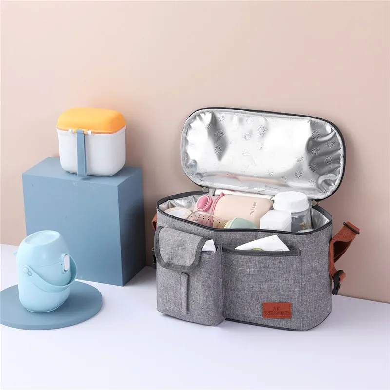 Lightweight Large Capacity Can Carry Baby Stroller Hanging Bag Diaper Storage Bag Multi-functional Out Bottle Mommy Storage Bag