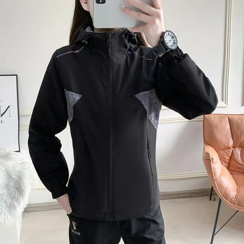 

Двусторонняя повседневная куртка, верхняя одежда, женская весна-осень 2023, новая модная свободная тонкая короткая ветровка с длинными рукавами, подходящая по цвету