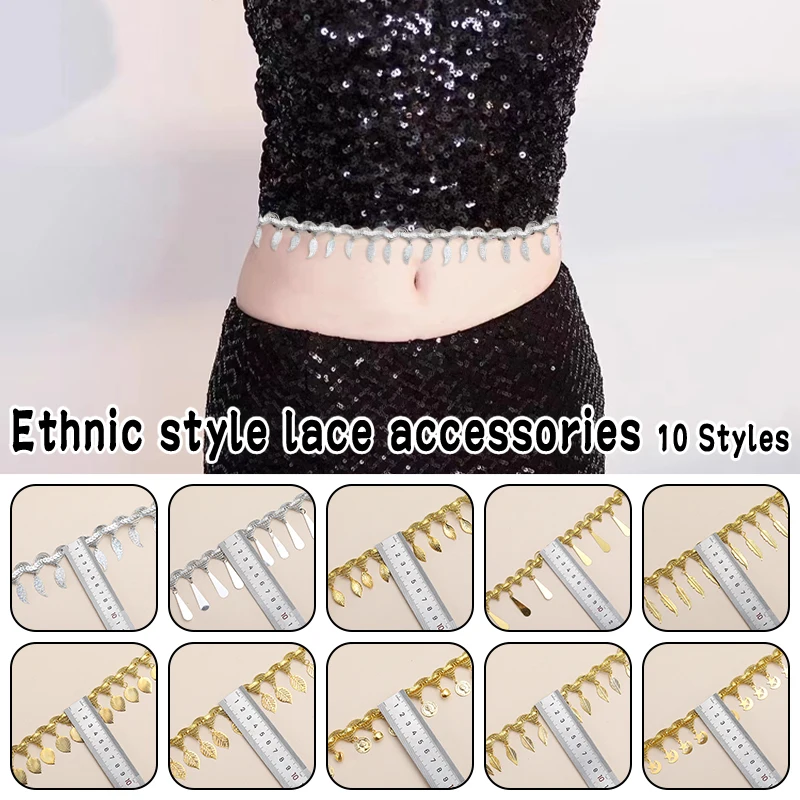 

1 ярд, подвеска с блестками в этническом стиле, кружевная отделка с кисточками для вечерние танцевальных платьев, одежда, сделай сам, шитье, декоративная отделка, аксессуары