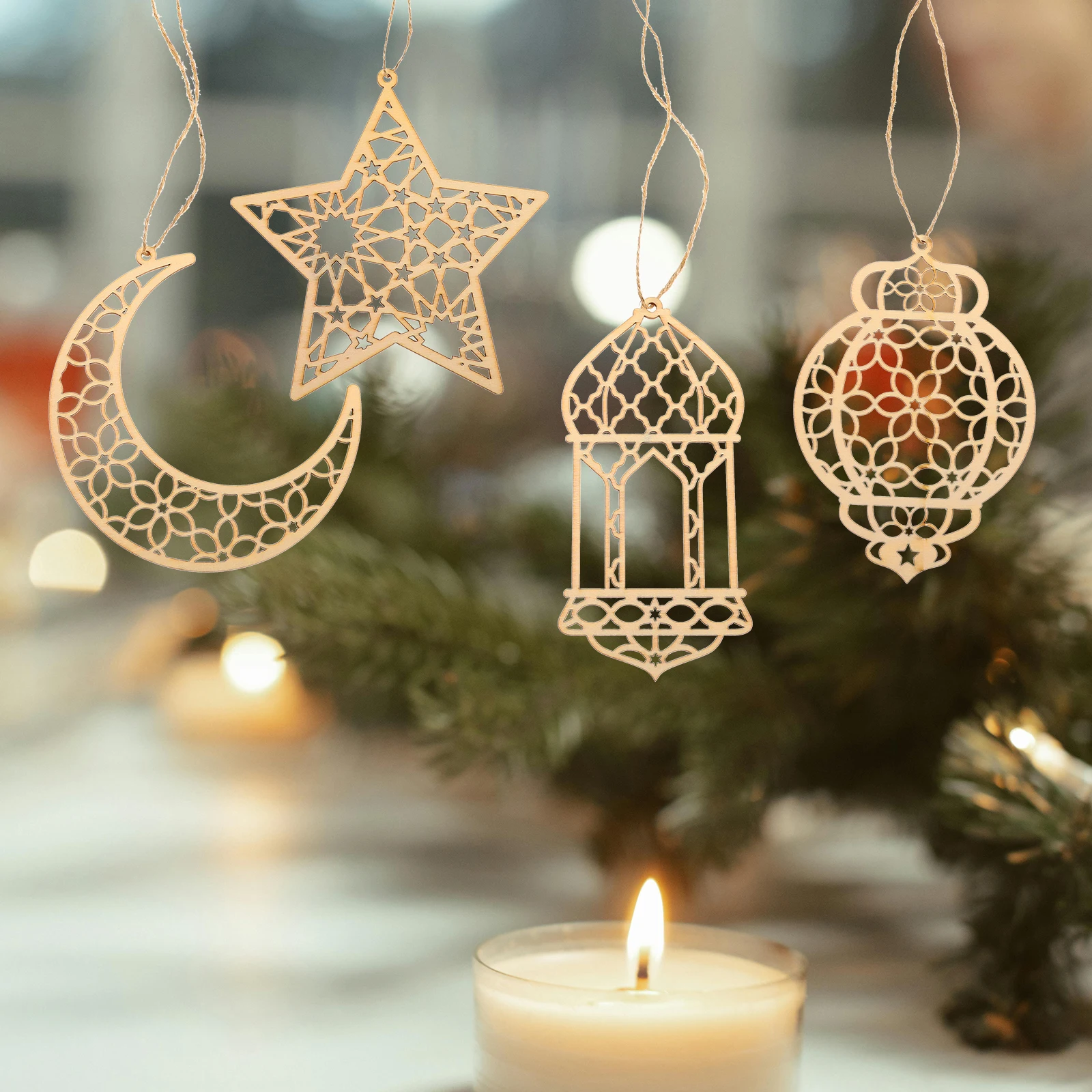 ชุดงานฝีมือตกแต่งบ้าน 11 ชิ้น ทำจากไม้ ตัดแต่งเองได้ ไม่เคลือบสี สำหรับงานปาร์ตี้วันหยุด ทำจี้แขวนประดับ