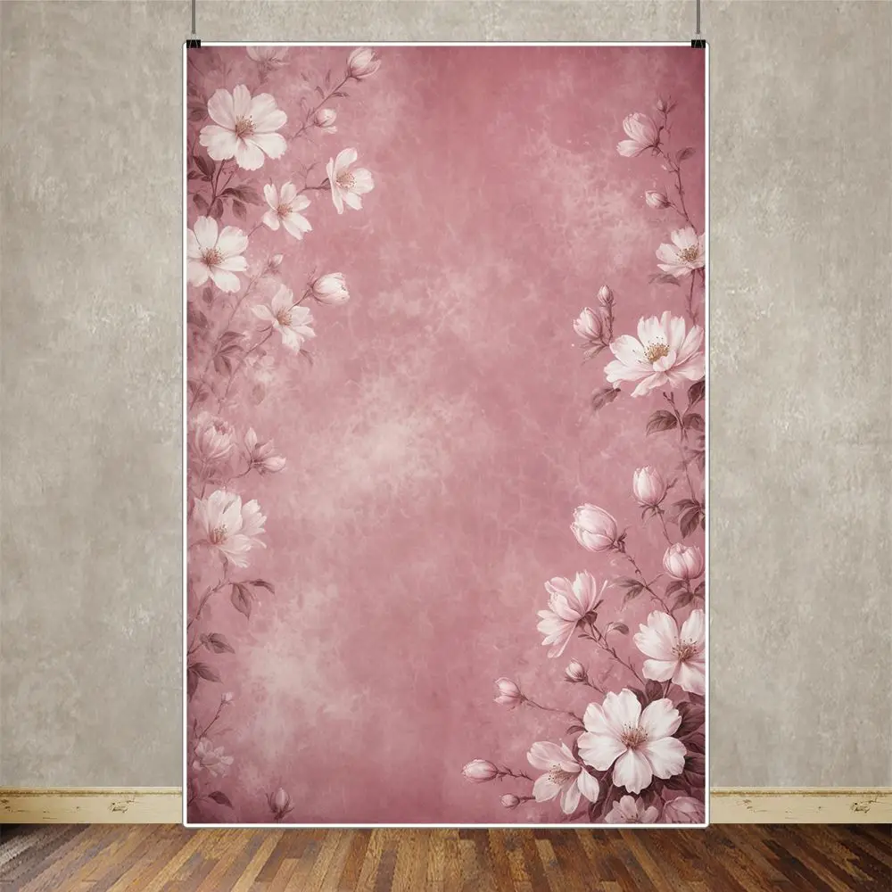 MOON.QG Vintage Photo Wallpaper Backdrop Floral Flower Gradient Color Photography Background Portrait Studio Wall shooting Props