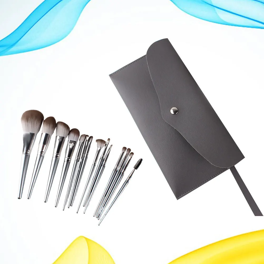 14 pçs conjunto de escova de maquiagem profissional kit de escova de cosméticos alça suave pó blush pincéis de contorno para aplicação facial