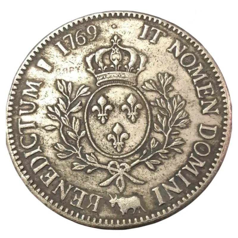 1769 France - Kingdom 1 Ecu - Louis XV Silver Plated Copy Coin