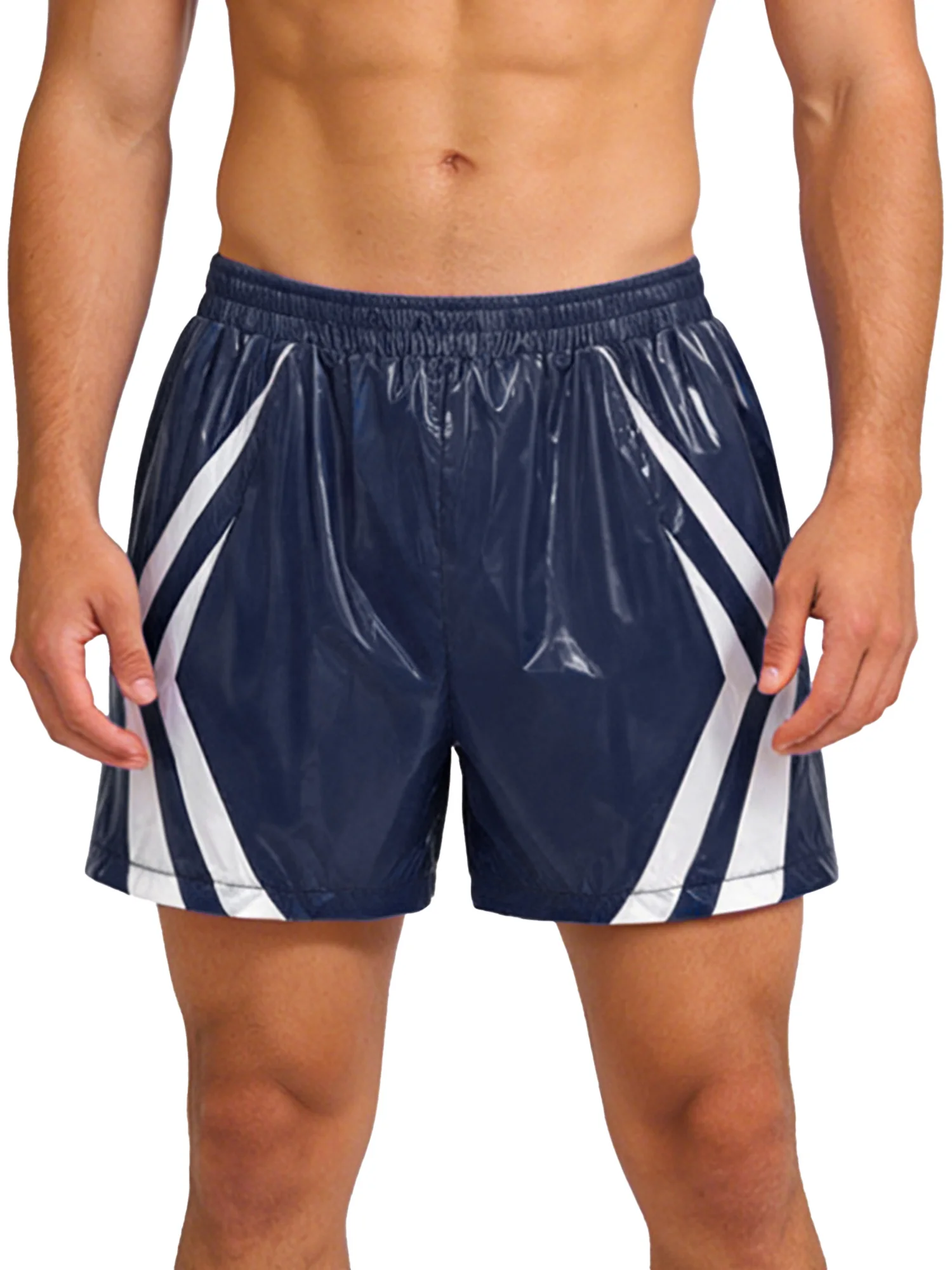 AliExpress freebily Men Glossy Waterproof Boxer Shorts Swim Trunks Swimsuit Beach Pool Swimwear Beachwear Running Cycling Wrestling Sportswear