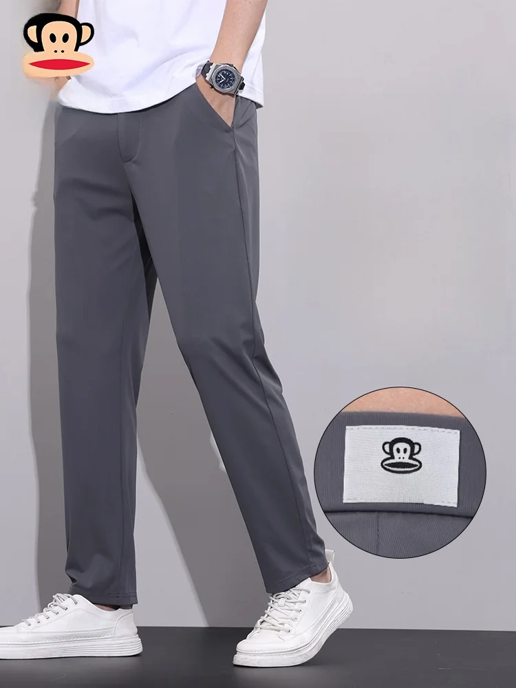 

PaulFrank Men's Casual Pants High Elastic Straight Leg Breathable Comfortable Busin Casual Polyester Spandex Trousers