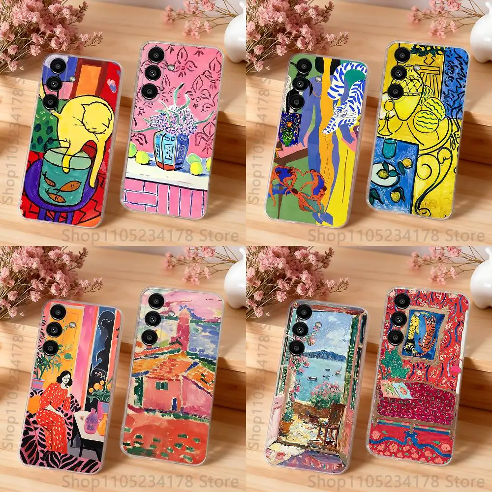 Henri Matisse Art Painting Phone Case For Samsung S24,S25,S30,S23,S21,S22,S20,S10,5G,FE,lite,PIus,Ultra Clear Transparent Cover
