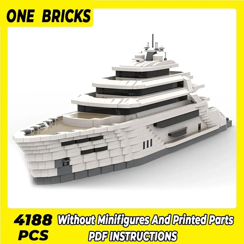 Moc Building Bricks Luxury Boat Model Superyacht Mary Jane Technology Modular Blocks Gifts Toys For Children DIY Sets Assembly