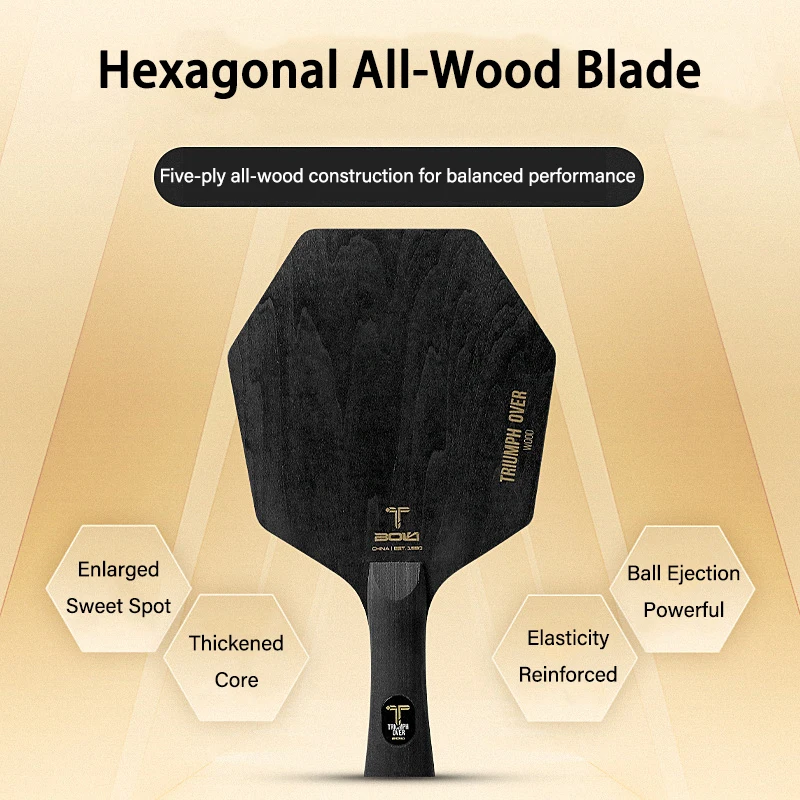 New Hexagonal Table Tennis Blade 5-Ply Pure Wood Ping Pong Paddle Basswood Pine Paulownia Core Table Rennis Racket Shakehand FL