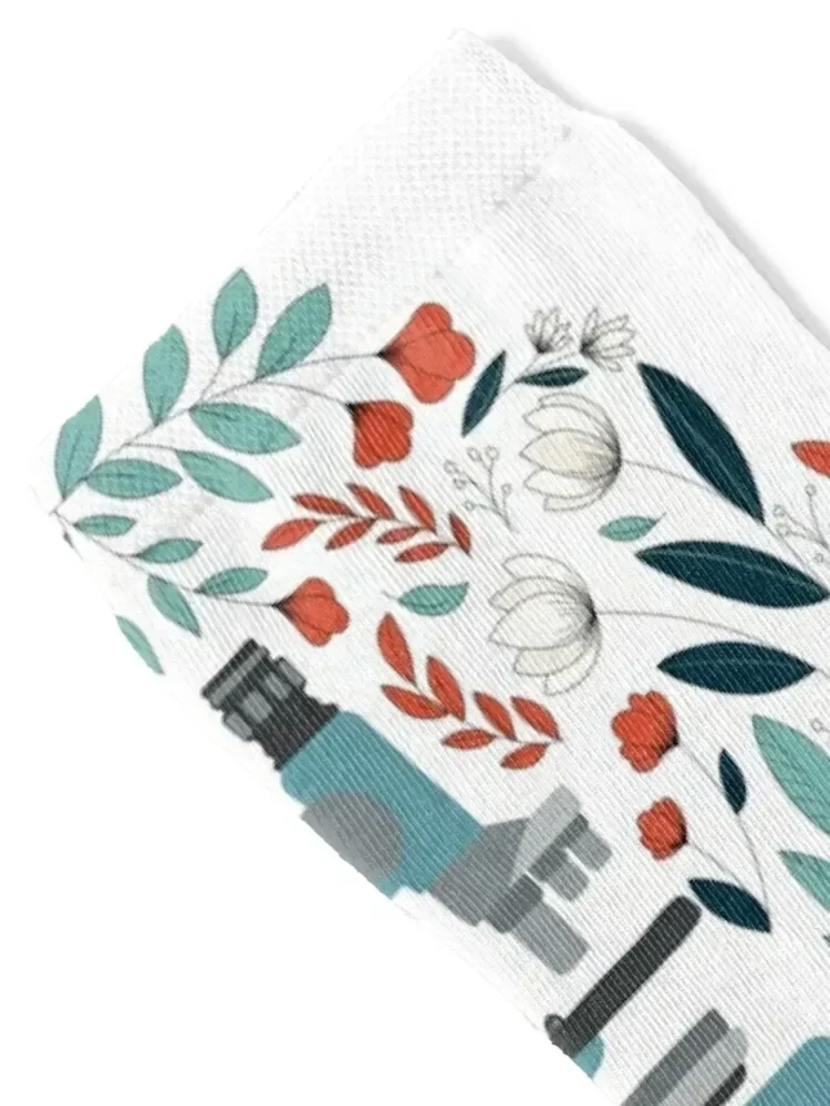 Blue Folk Microscope Socks man floor Thermal man winter Rugby Men Socks Luxury Brand Women's