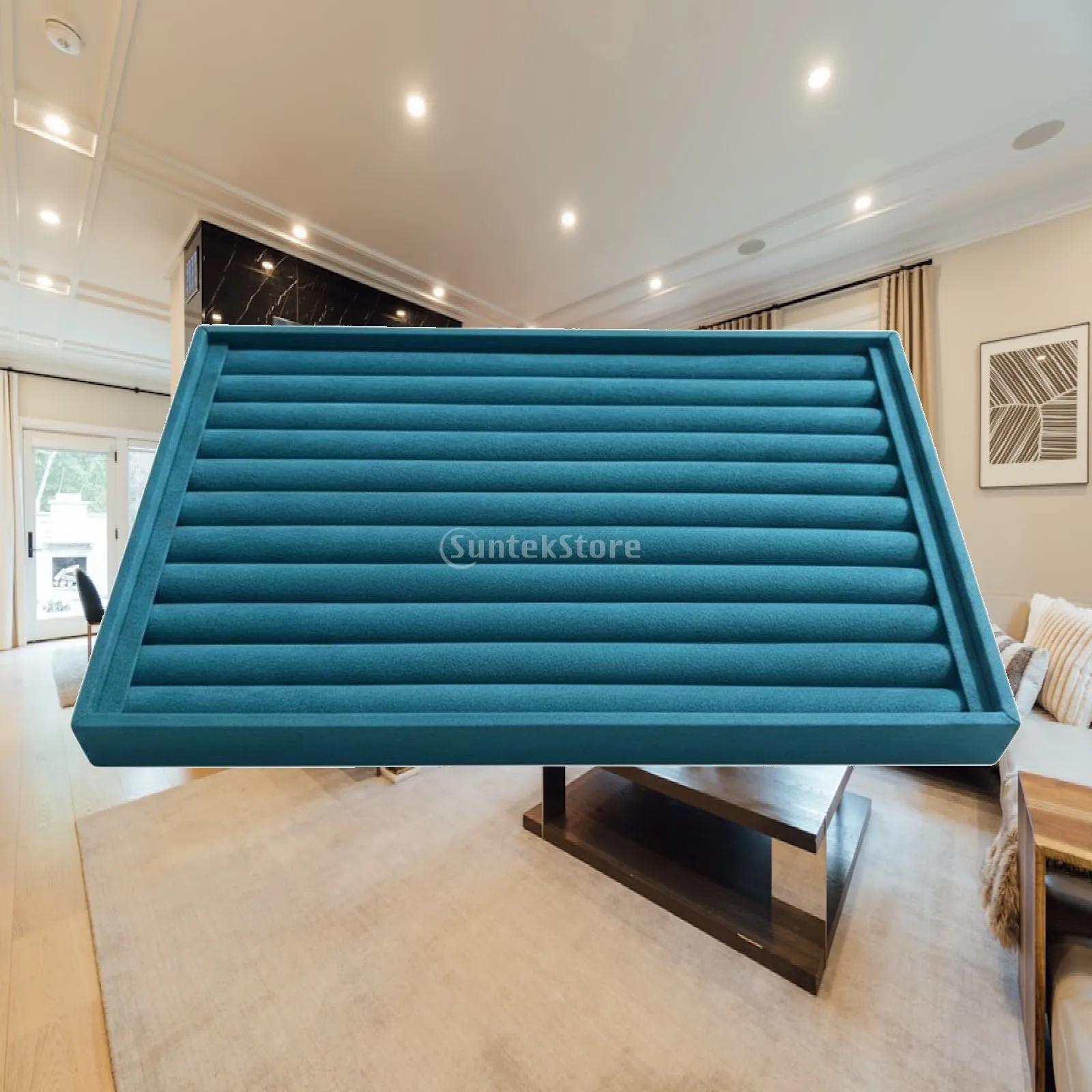 Large Velvet Jewelry Display Tray Ring Organizer Jewelry Storage Holder Tray for Jewelry Counter Display